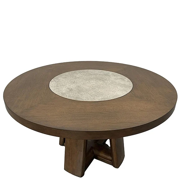 Riverside Delia Round Dining Table in Nouveau Walnut 43452