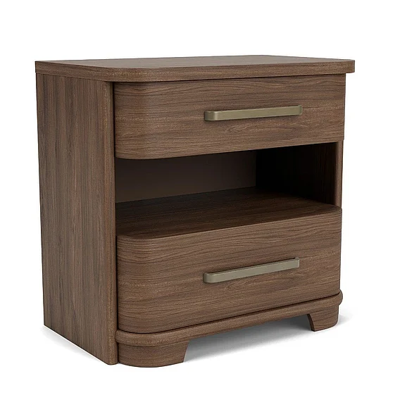 Riverside Delia 2 Drawer Nightstand in Nouveau Walnut 43469