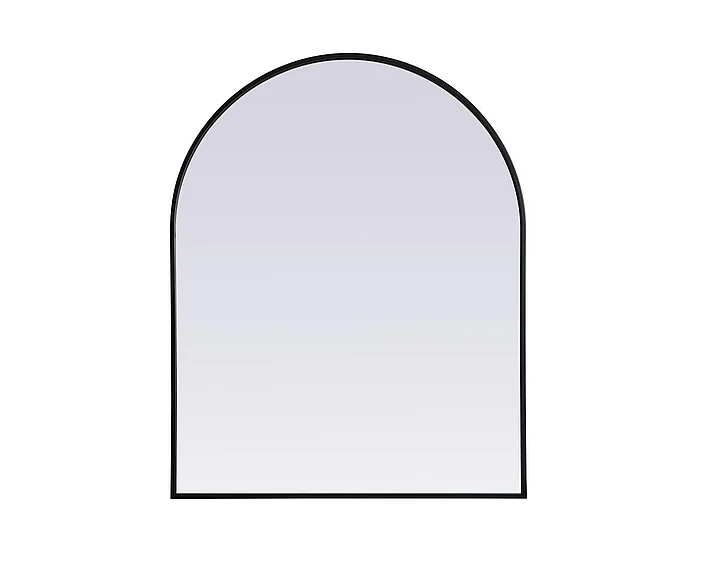 Elegant Metal Frame Arch Mirror 33X42 In. in Black MR1A3342BLK