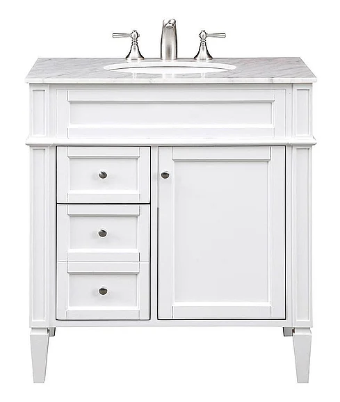 Elegant 32 In. Single Bathroom Vanity Set in White VF-1024