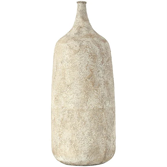 UMA Metal Handmade Antique Style Distressed Decorative Vase in Beige 43838