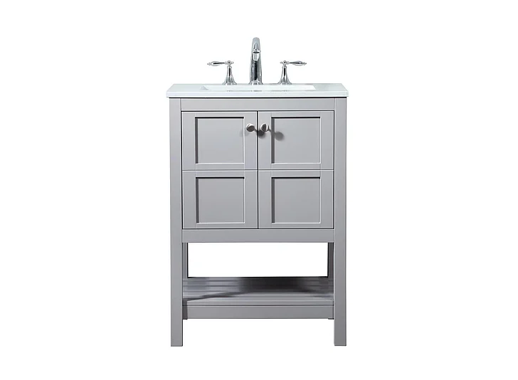 Elegant 24 In. Single Bathroom Vanity in Grey VF16424GR