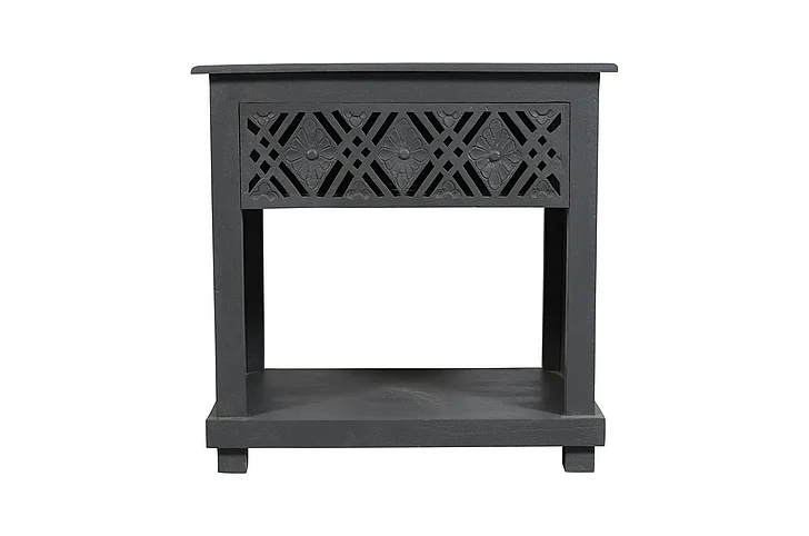 Moti Furniture Manny 1-Drawer Nightstand in Gray