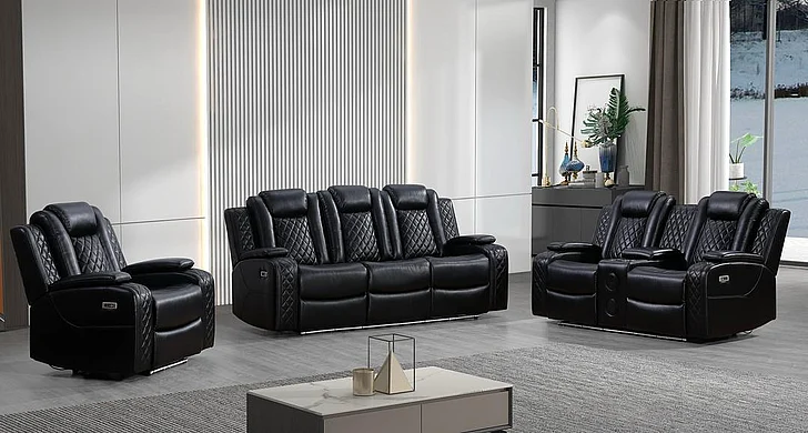 Massa Gallery L445 3pc Living Room Set in Black