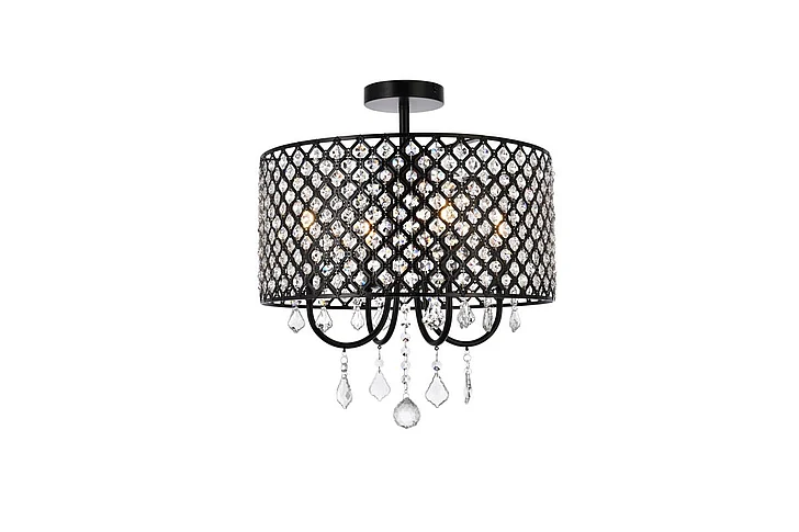 Elegant Elise 17 In. Flush Mount in Black LD710F17BK CLOSEOUT