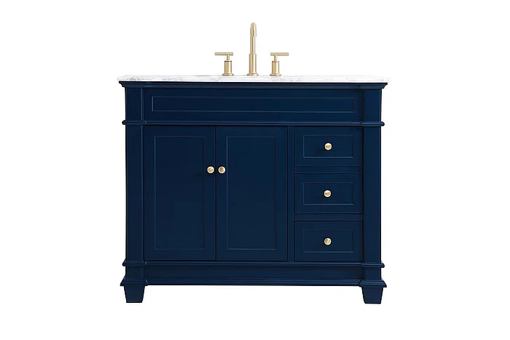 Elegant 42 In. Single Bathroom Vanity Set in Blue VF50042BL
