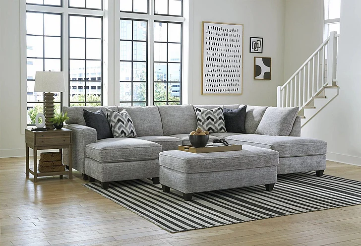 Peak Living 450 2pc LSF 1 Arm Sofa with Chaise Living Room Set in Galactic Light Grey CUSTOM ITEM