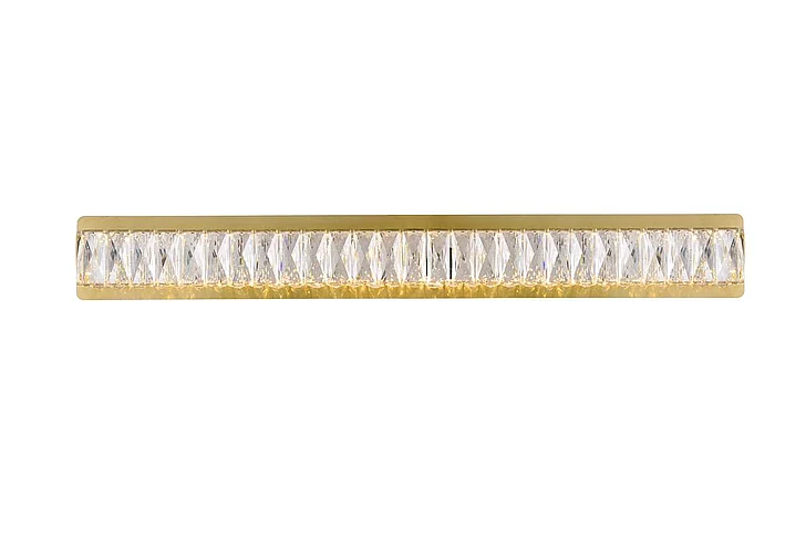 Elegant Monroe Integrated Led Chip Light Gold Wall Sconce Clear Royal Cut Crystal 3502W35G
