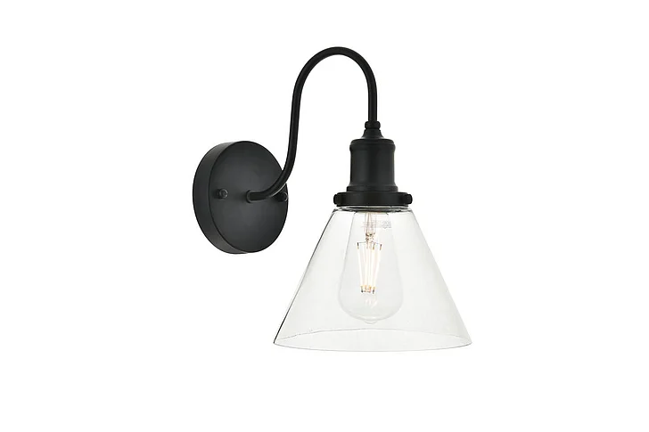 Elegant Histoire 1 Light Black Wall Sconce LD4017W7BK