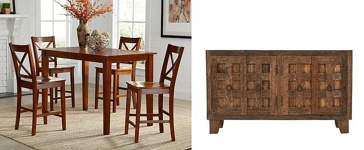 Jofran Simplicity 6pc Counter Table Set in Caramel