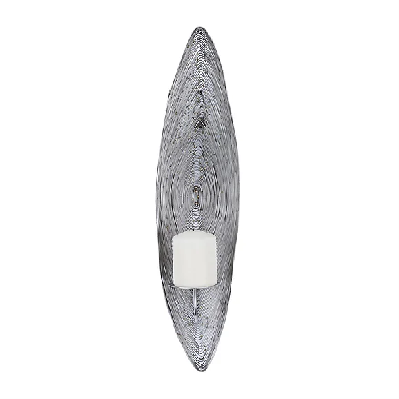 UMA CosmoLiving by Cosmopolitan Silver Stainless Steel Metal Single Candle Indoor Outdoor Wall Sconce, 6 x 23 x 6 | 45204