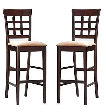 Coaster Rich Cappuccino 24" Counter Height Stool w/Wheat Back (Set of 2) 100209