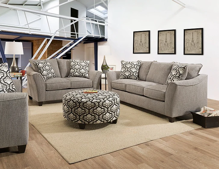 Peak Living 4550 Sofa Living Room Set in Dante Concrete CUSTOM ITEM