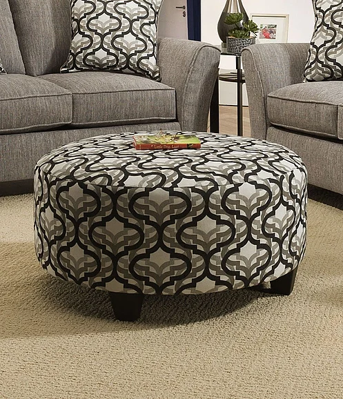 Peak Living 4550 Round Ottoman in Dante Concrete 4554-3516 CUSTOM ITEM