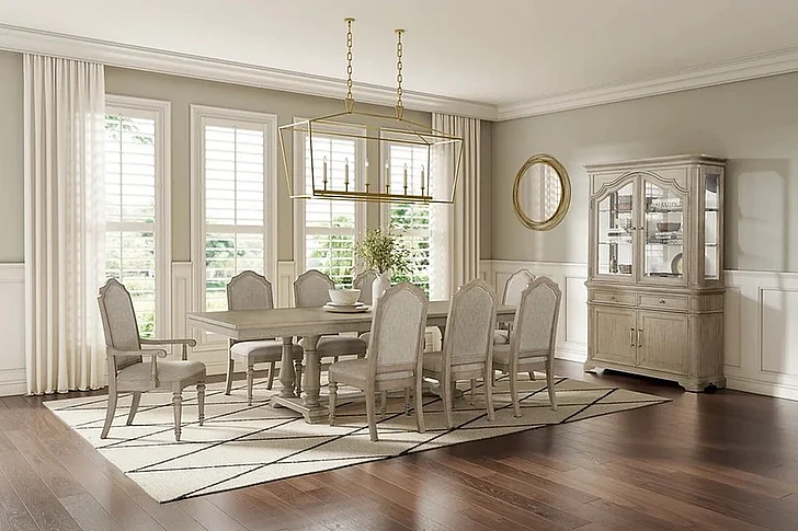 FD Home Abington Village 9pc Dining Room Set in Linville Oak