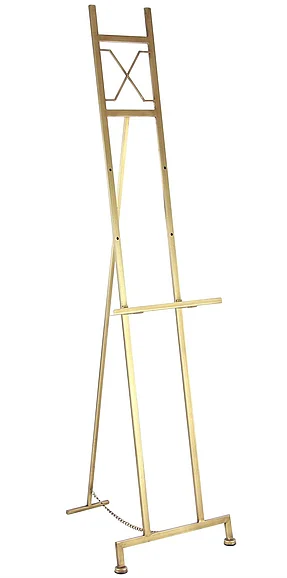 UMA Gold Metal Extra Large Adjustable 3 Tier Display Easel with Chain Support, 16" x 19" x 57" | 45840