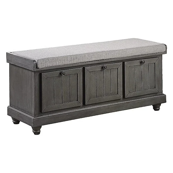 Homelegance Woodwell Lift Top Storage Bench in Dark Gray 4586DG