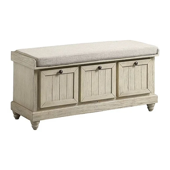 Homelegance Woodwell Lift Top Storage Bench in White 4586W