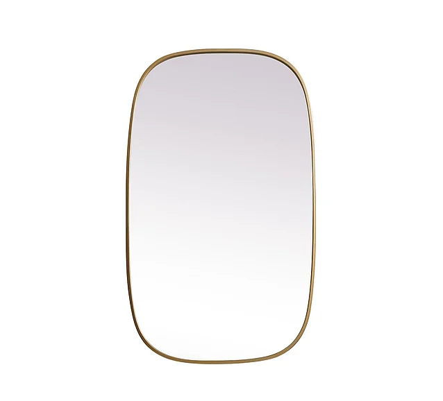 Elegant Metal Frame Oval Mirror 24X40 In. in Brass MR2B2440BRS