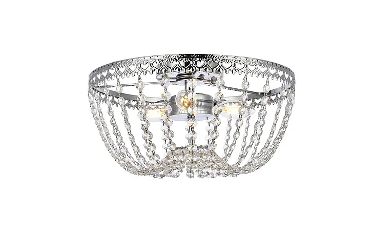 Elegant Kylie 14 In. Flush Mount in Chrome 1112F14C CLOSEOUT
