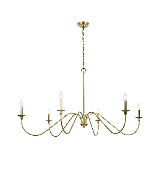 Elegant Rohan 54 In. Chandelier in Brass LD5056D54BR