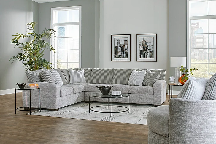 Peak Living 460 2pc LSF Corner Sofa Living Room Set in Oyster/Lush Pewter CUSTOM ITEM