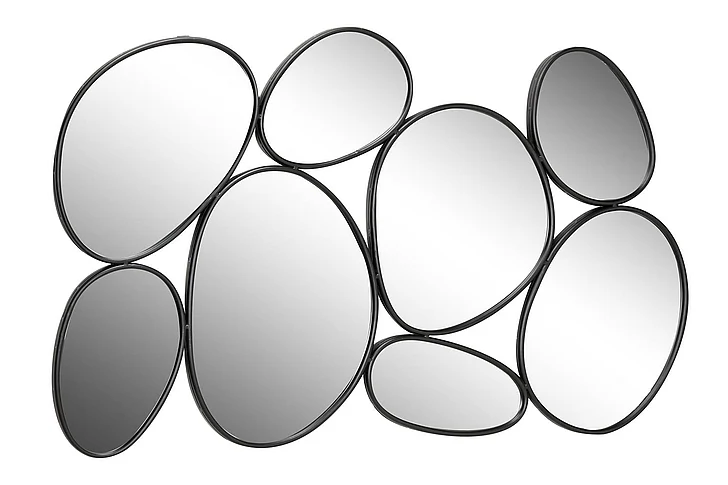 UMA Black Metal Bubble Cluster Room Wall Mirror, 54" x 1" x 35" | 46262