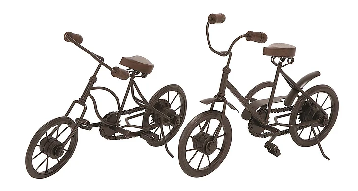 UMA Black Metal Bike Sculpture, 2 Assorted 12"W, 10"H | 46665 CLOSEOUT