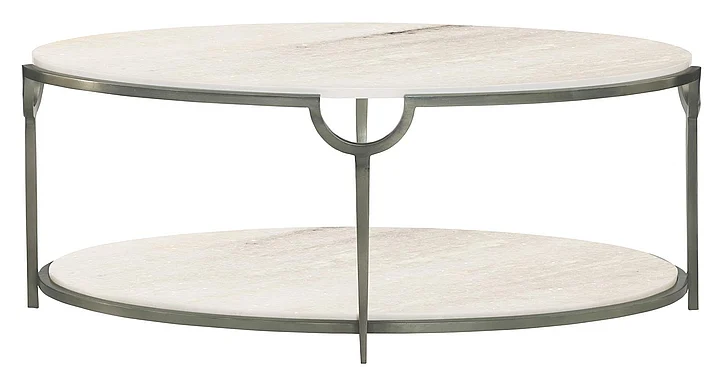 Bernhardt Morello Metal Oval Cocktail Table in Nickel 469-013 PROMO