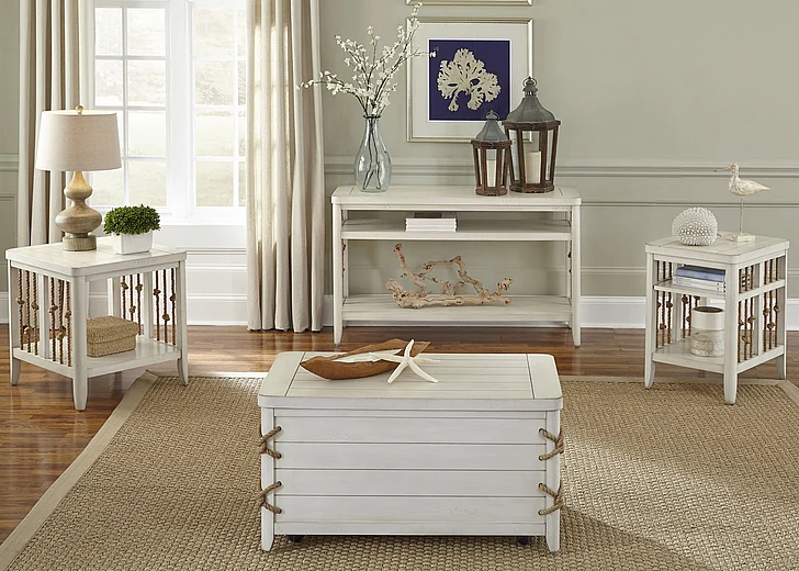 Liberty Furniture Dockside II 5-Piece Occasional Table Set in White