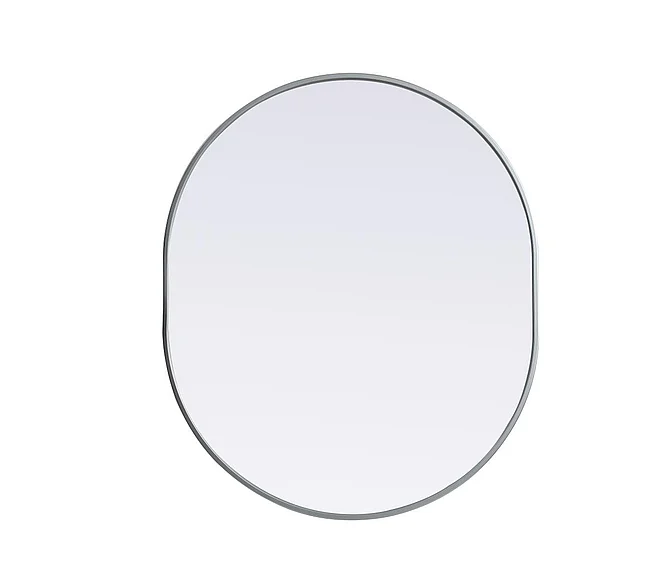 Elegant Metal Frame Oval Mirror 30X36 In. in Silver MR2A3036SIL