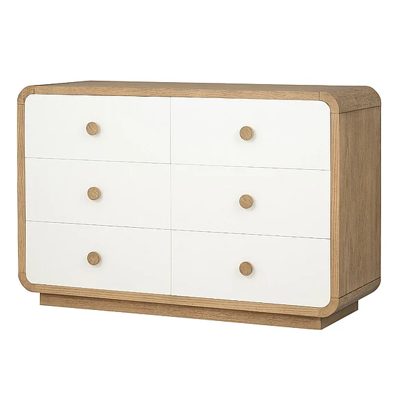 Legacy Classic Margot 6 Drawer Dresser in Dessert Oak and Cloud White 4715-1100