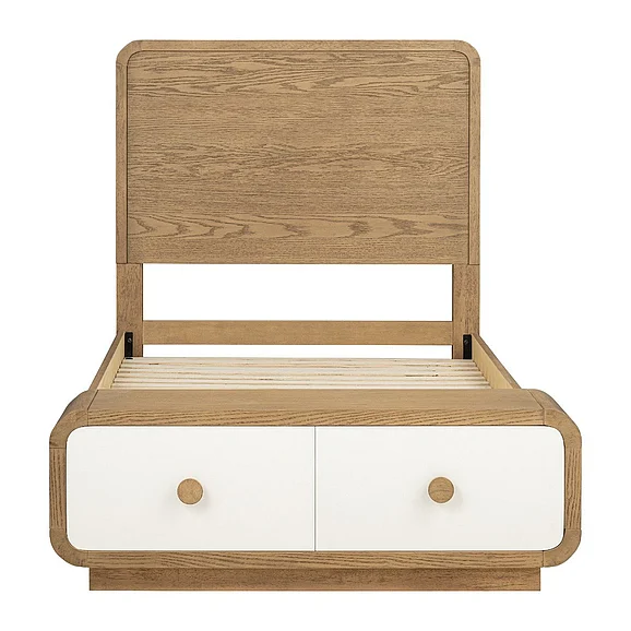 Legacy Classic Margot Twin Storage Bed in Dessert Oak and Cloud White 4715-4123K