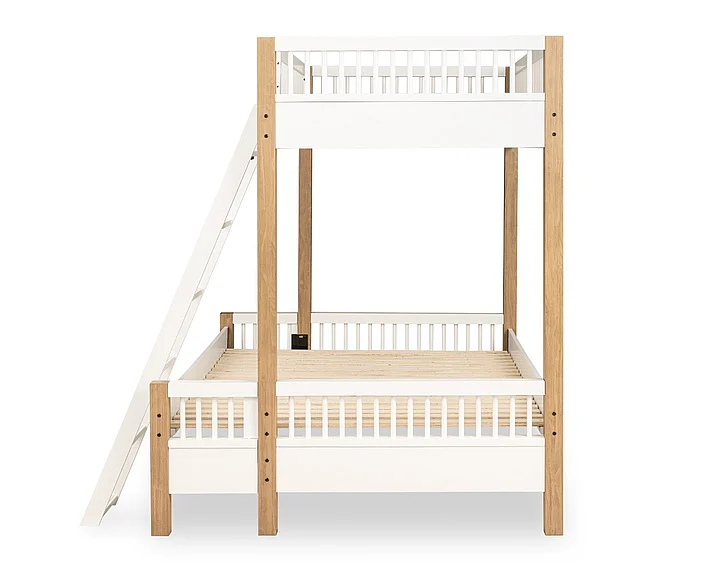 Legacy Classic Margot Twin/Full Bunk Bed (mmts. with no ladder: 57.5"x81"x70.5") in Desser Oak and Cloud White 4715-8140K