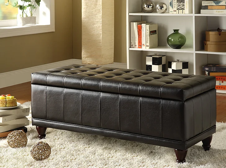 Homelegance Afton Lift Top Storage Bench in Dark Brown 4730PU