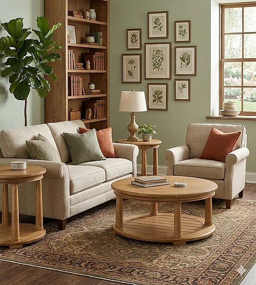 Kincaid Celeste Colonnade 3pc Round Occasional Set in Maple