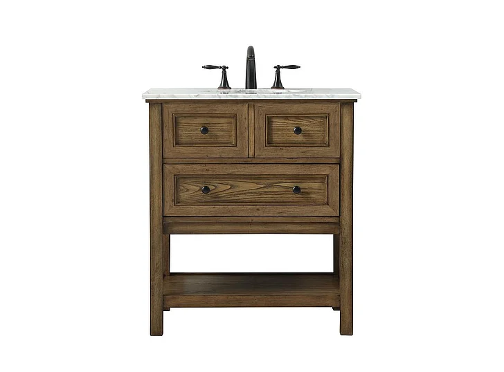 Elegant 30 In. Single Bathroom Vanity in Driftwood VF27030DW