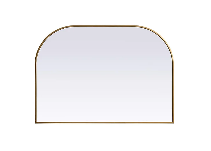 Elegant Metal Frame Arch Mirror 42X30 In. in Brass MR1B4230BRS