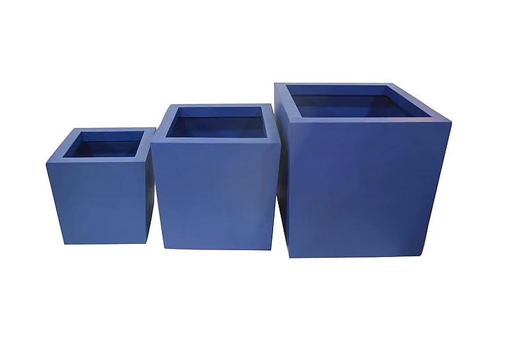 UMA Blue Metal Planter, Set of 3 24, 20, 16H | 47820 CLOSEOUT
