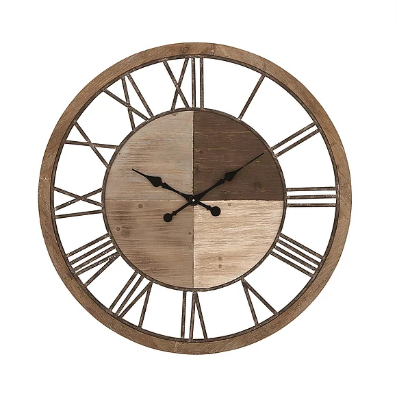 UMA Brown Wood Decorative Wall Clock, 36" x 1" x 36" | 47926