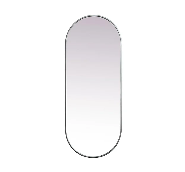 Elegant Metal Frame Oval Mirror 24X60 In. in Silver MR2A2460SIL