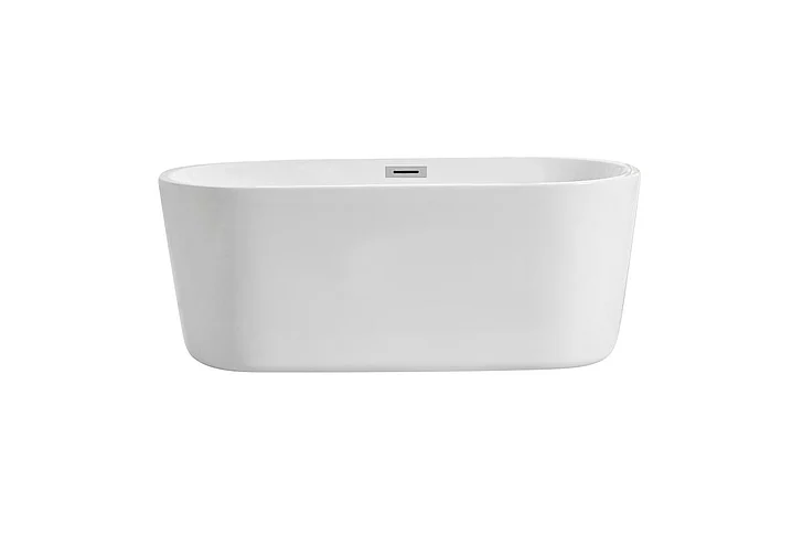 Elegant 59 In. Soaking Roll Top Bathtub in Glossy White BT10659GW