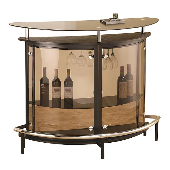 Coaster Bar Unit with Smoked Acrylic Front 101065