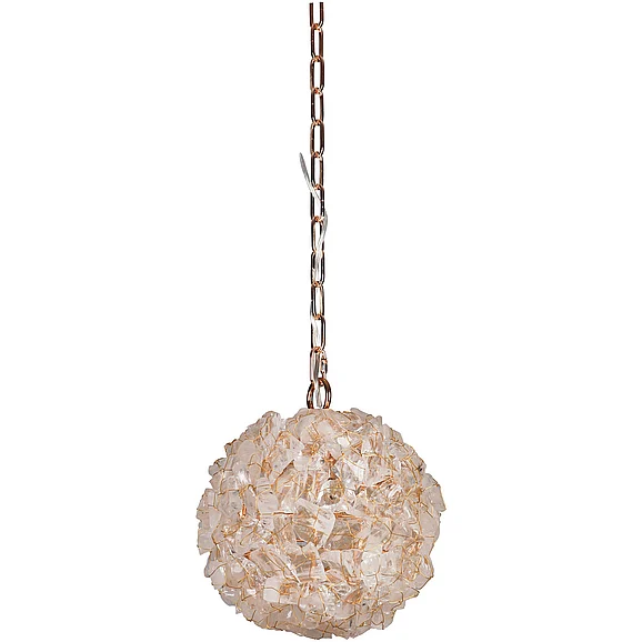 Craftmade Roxx 1 Light Medium Pendant in Gilded w/Quartz Crystals 48490-GLD