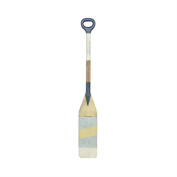 UMA Blue Wooden Paddle Striped Oar Home Wall Decor with Yellow Accents, 6 x 1 x 41 | 48563