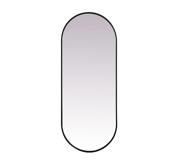 Elegant Metal Frame Oval Mirror 24X60 In. in Black MR2A2460BLK