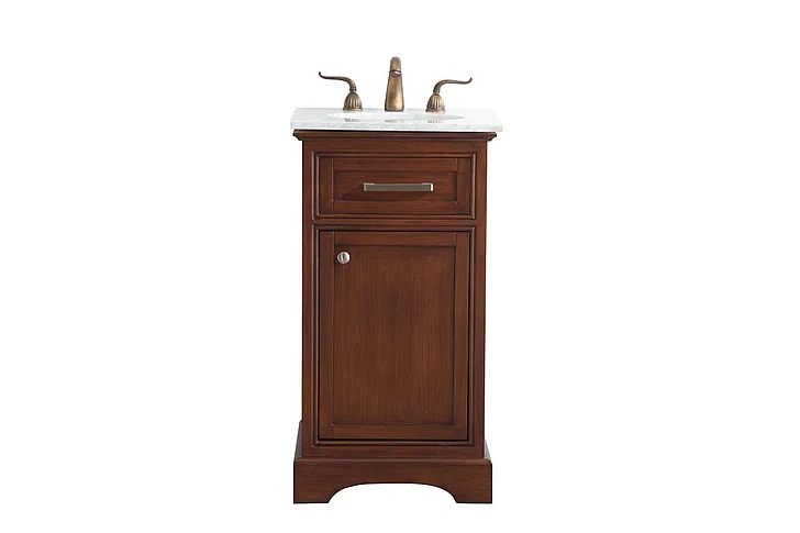 Elegant 19 In. Single Bathroom Vanity Set in Teak VF15019TK
