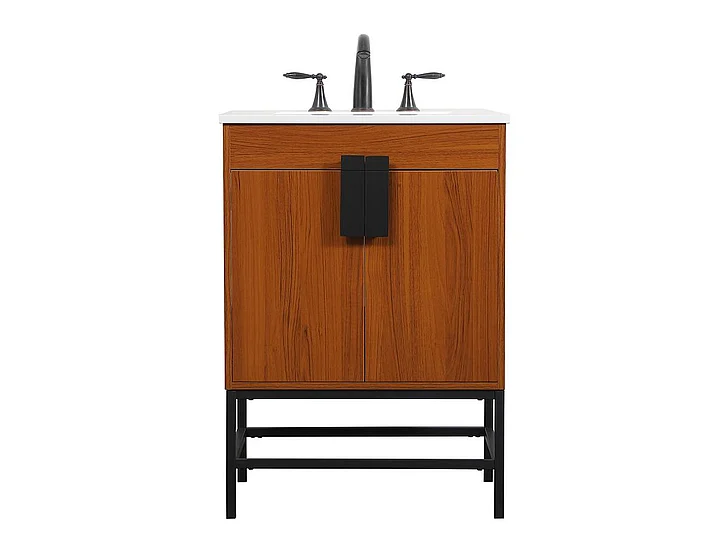 Elegant 24 In. Single Bathroom Vanity in Teak VF48824MTK CLOSEOUT