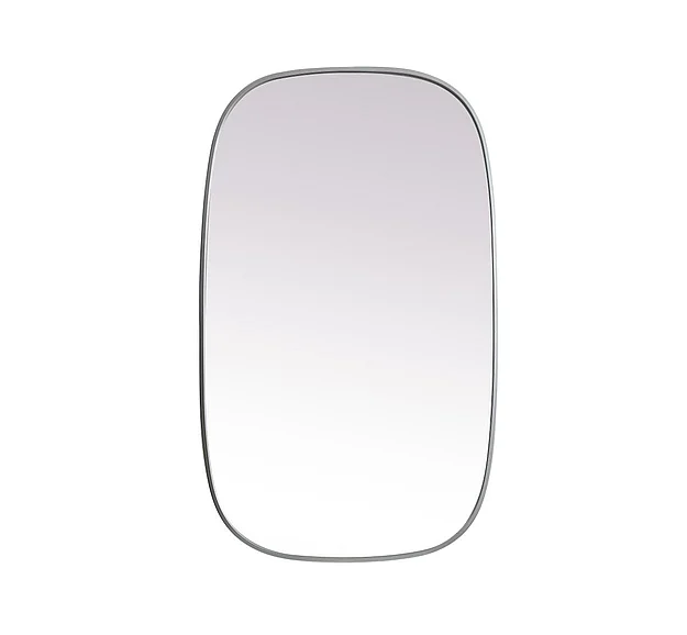 Elegant Metal Frame Oval Mirror 24X40 In. in Silver MR2B2440SIL