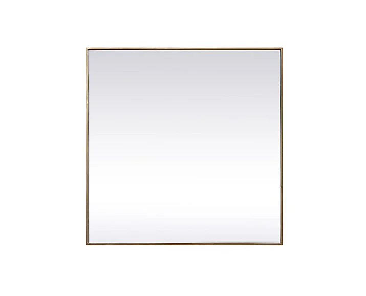 Elegant Metal Frame Square Mirror 42 In. in Brass MR44242BR